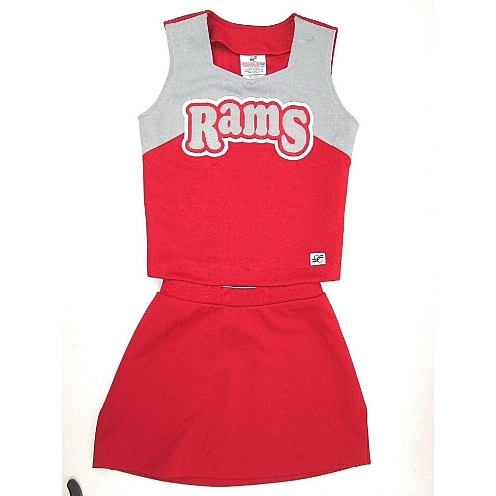 NEW Child RAMS Cheerleader Uniform Outfit Costume 28 Chest Elastic Skirt Red